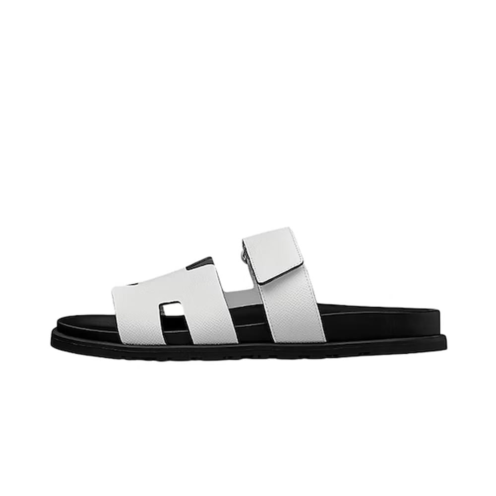 Hermes Chypre Sandal Blanc Epsom Leather