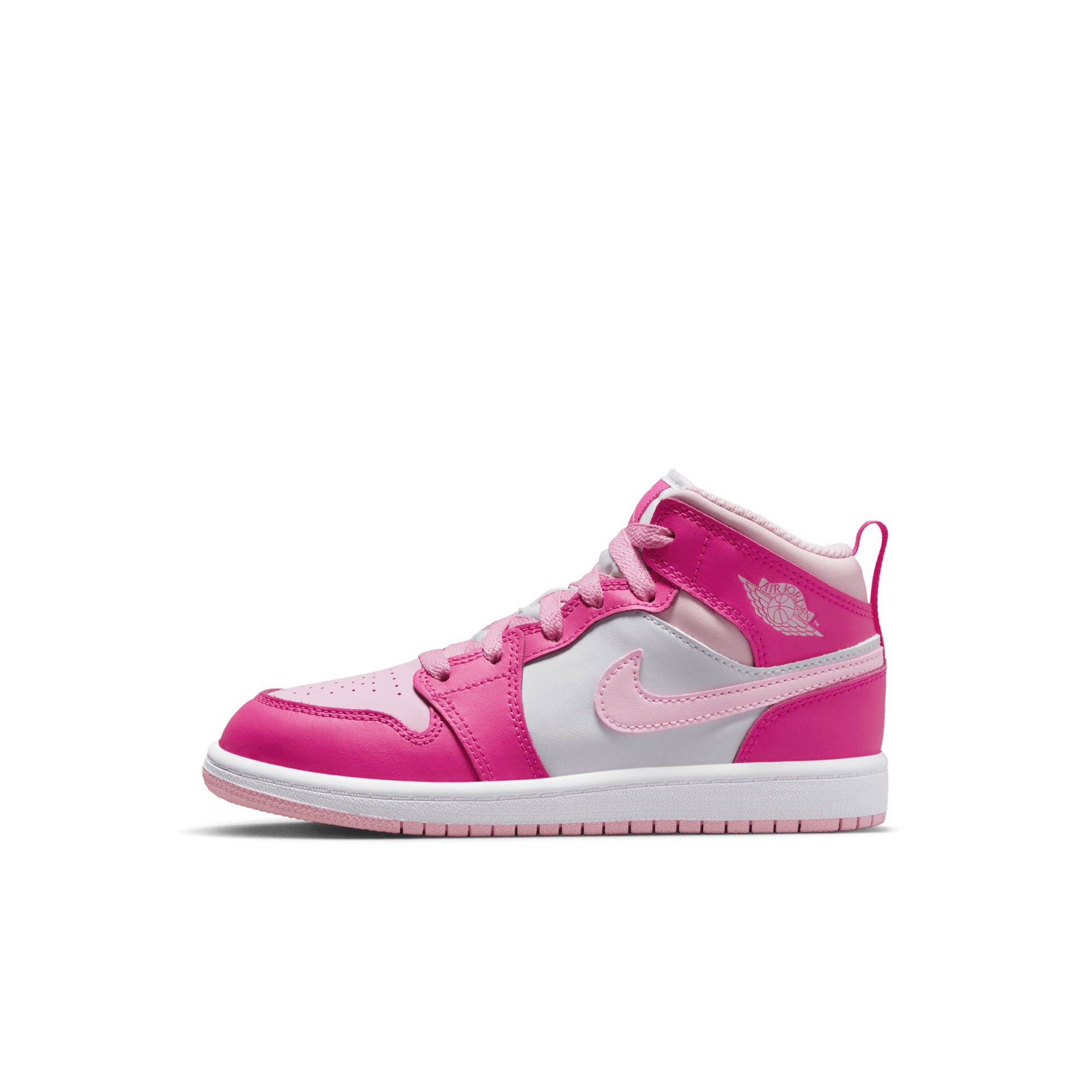 Jordan 1 Mid White Fierce Pink (PS)