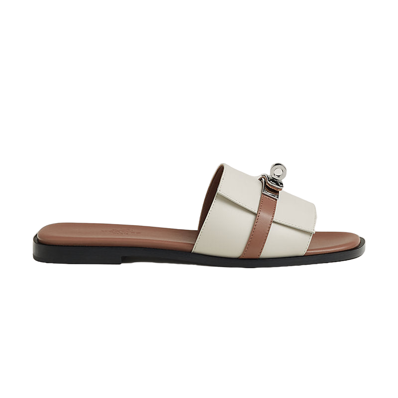 Hermes Giulia Sandal Beige Glaise / Rose Perle