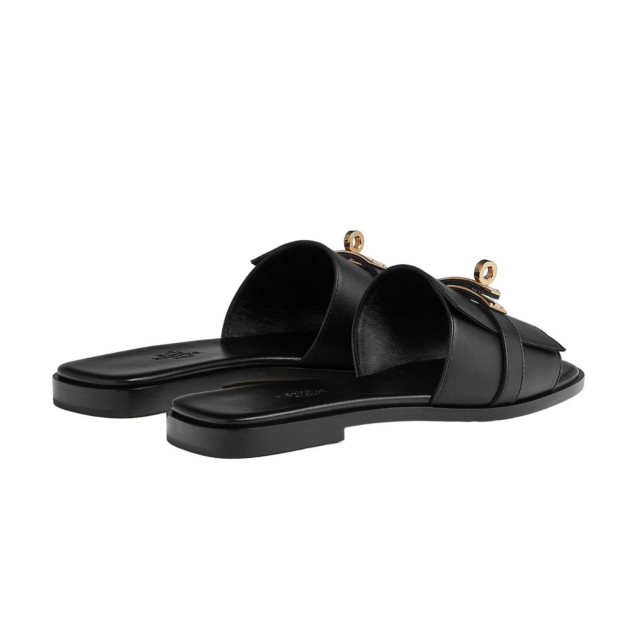 Hermes Giulia sandal Veau Lisse (Black)