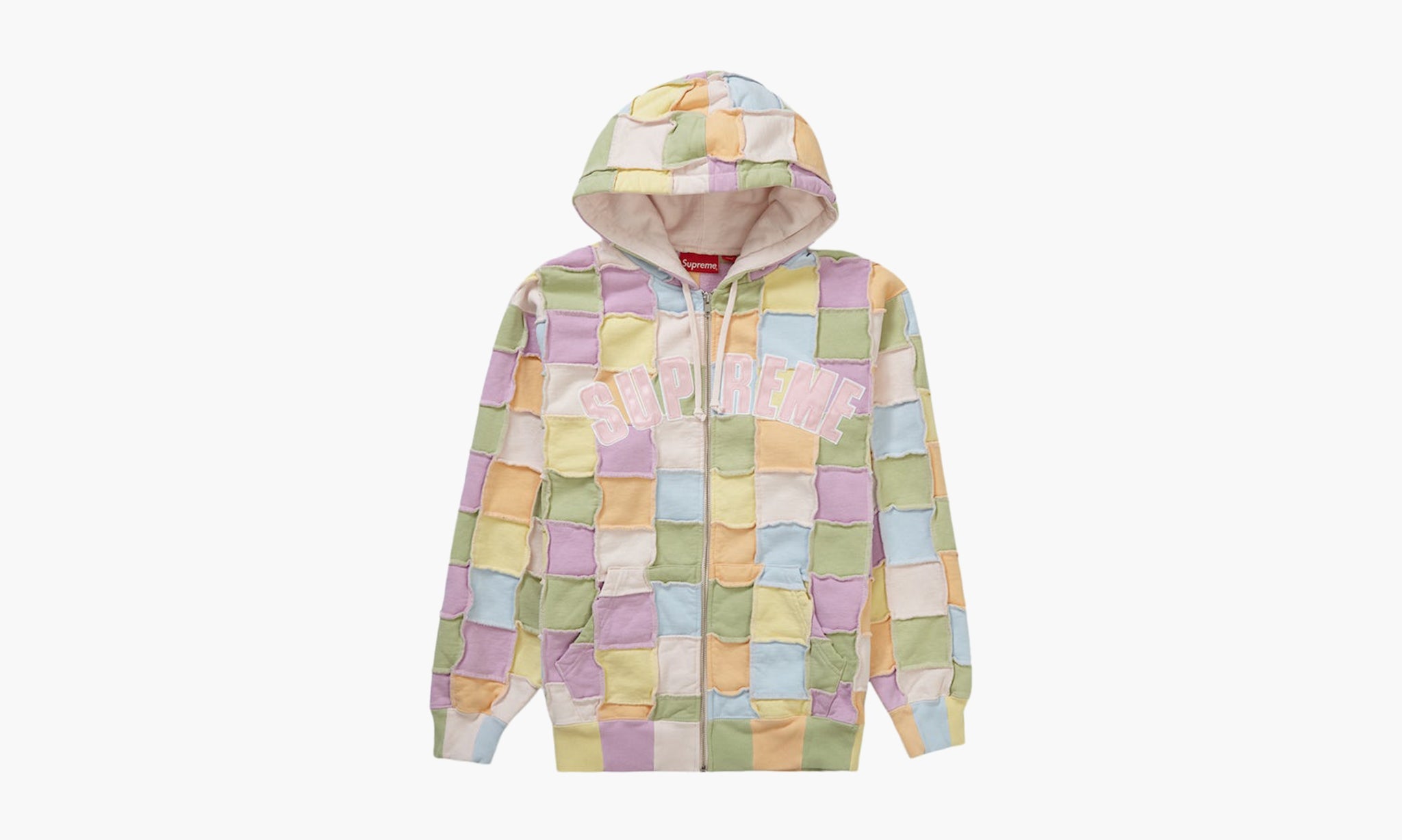 Supreme Reverse Patchwork Zip Up Hooded Sweatshirt Multicolor