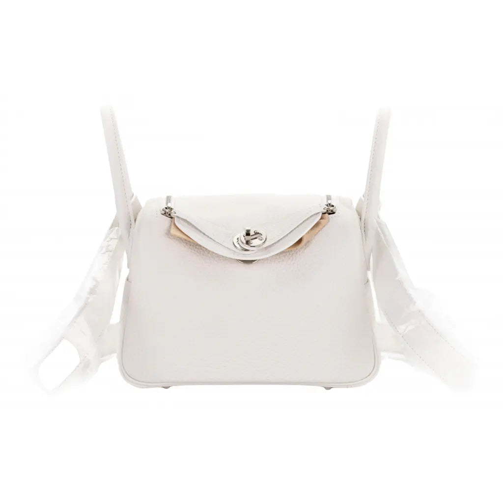 Hermes’ Lindy Mini Taurillon Clemence “White”