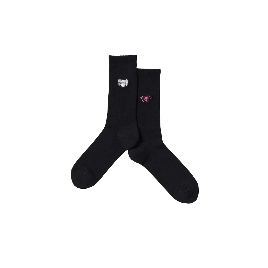 Kaws X Uniqlo X Andy Warhol Lips Socks Black