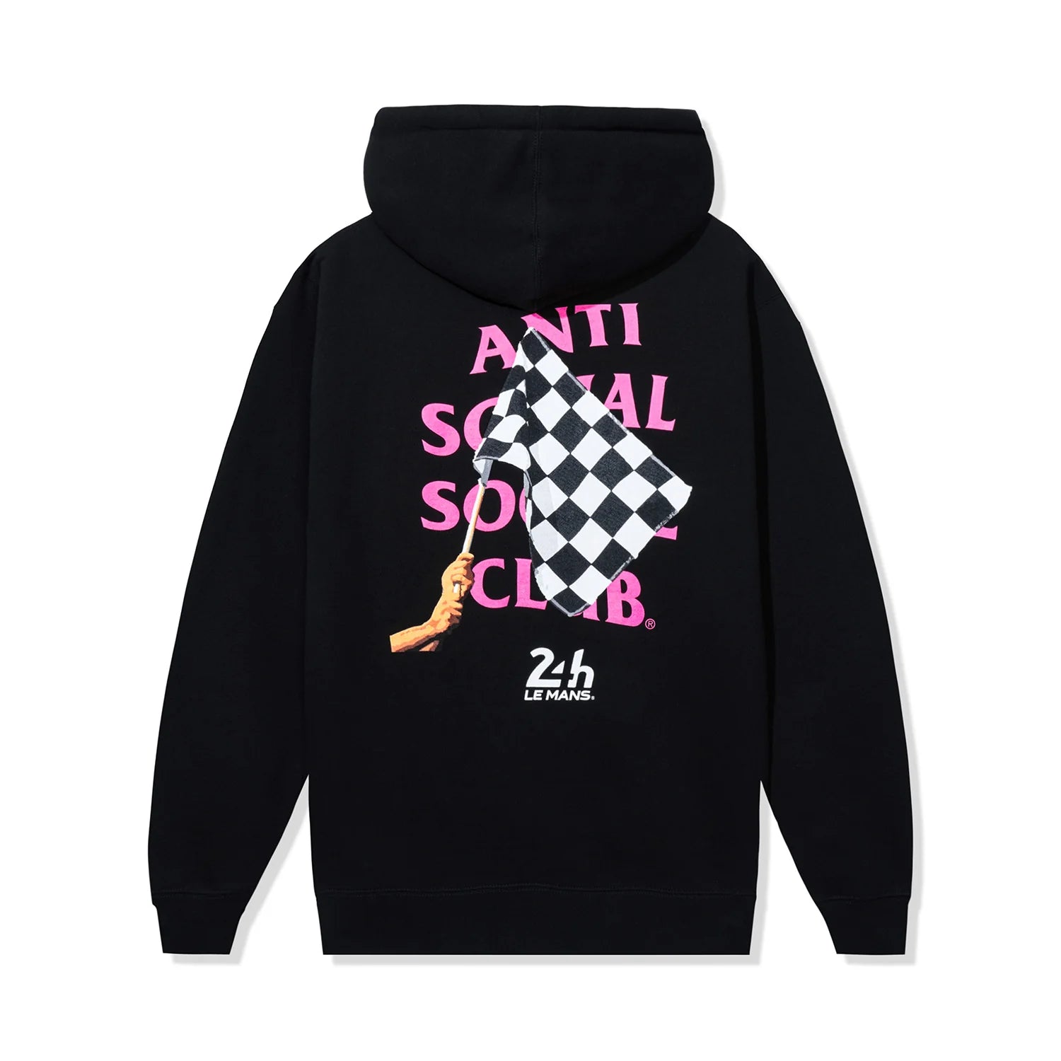 Anti Social Social Club X 24H Le Mans Chequered Flag Tie-Dye Hoodie Black