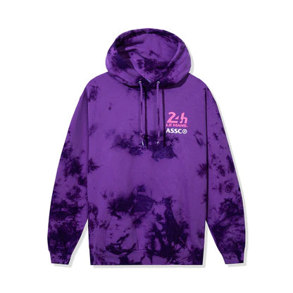 Anti Social Social Club X24H Le Mans Chequered Flag Tie-Dye Hoodie Purple