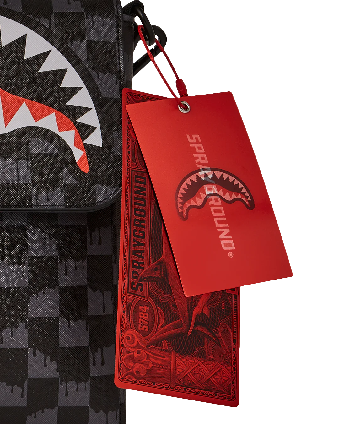 Sprayground Drip Check Shark Messenger Sling