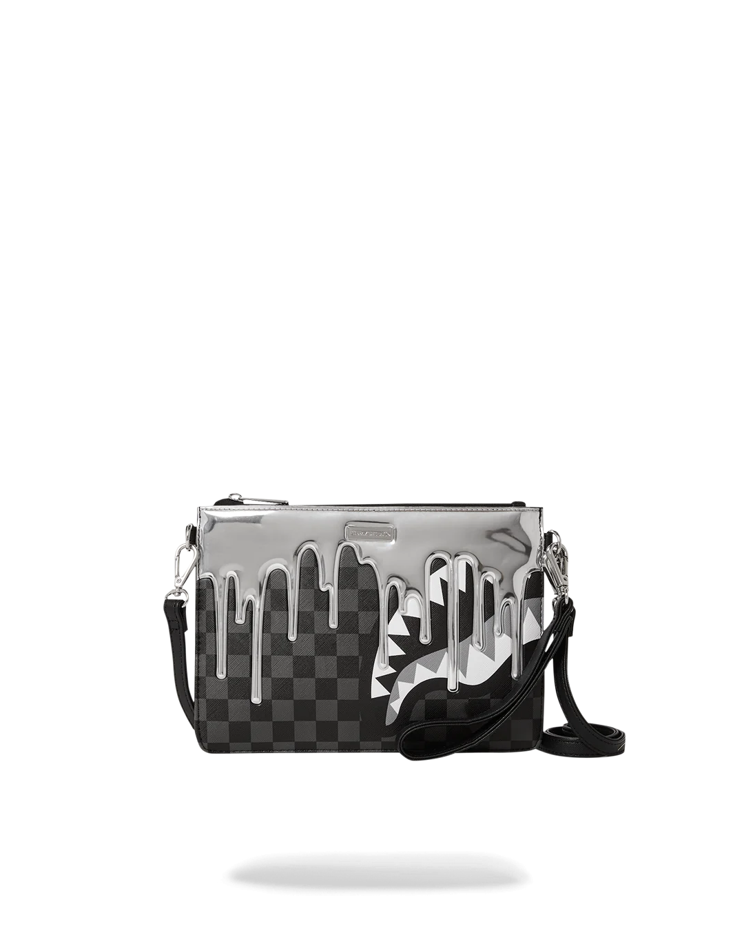 Sprayground Metallic Drip Sharks In Paris Clutch