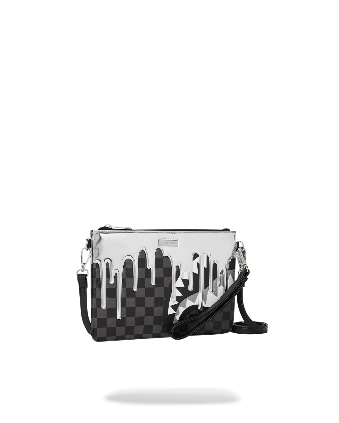 Sprayground Metallic Drip Sharks In Paris Clutch