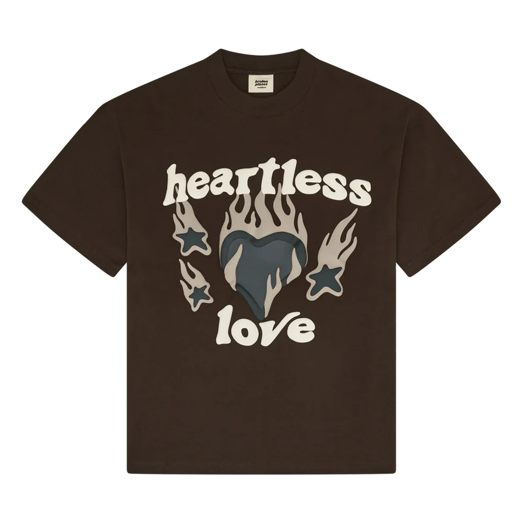 Broken Planet Heartless Love T-Shirt Mocha Brown