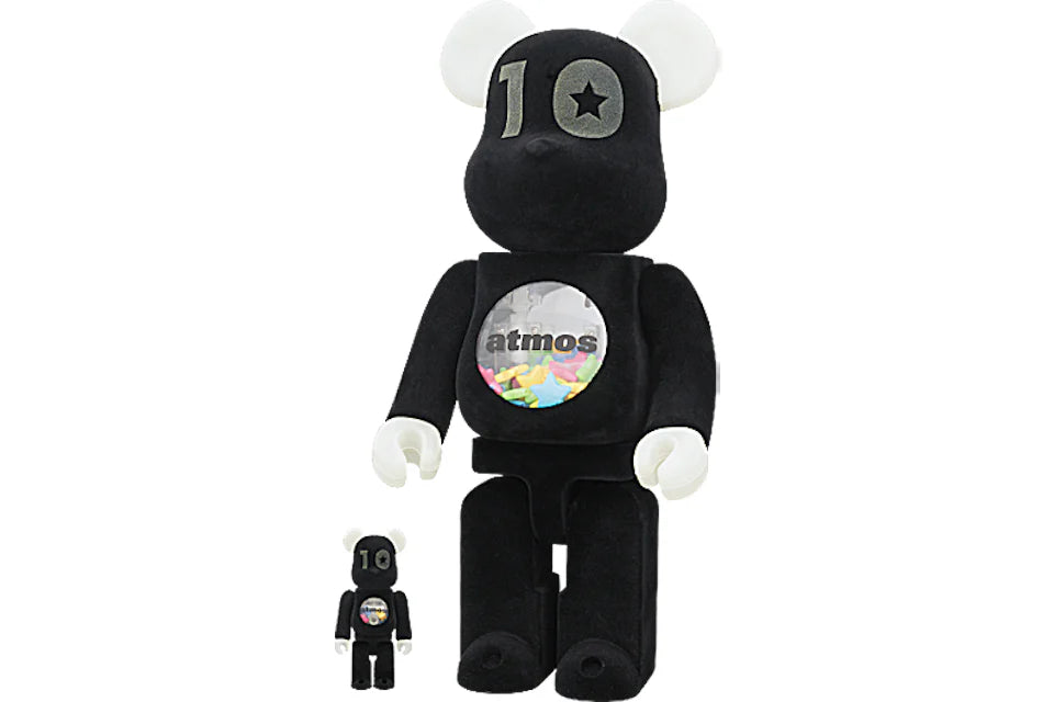 Bearbrick atmos 10th Anniversary 100% & 400% Set Black