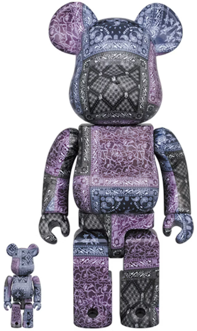 Bearbrick x BAPE Black Bandana 100% & 400% Set