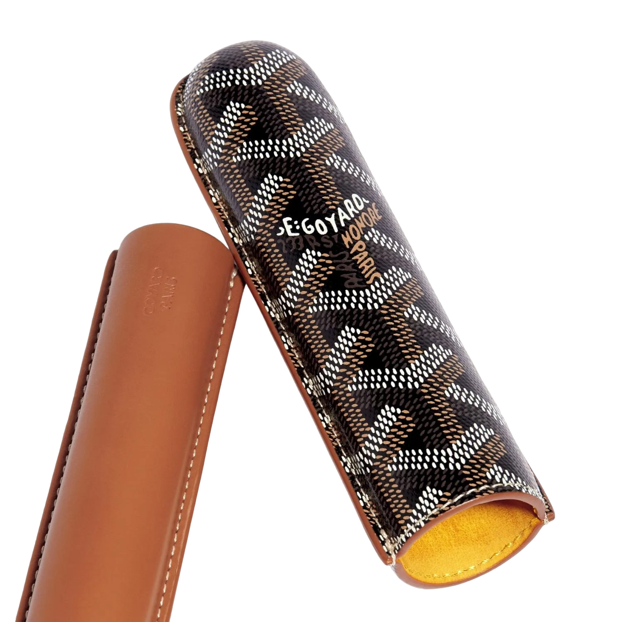 Goyard Churchill Single Cigar Case Black Tan