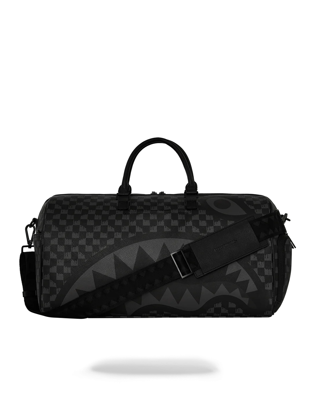 Sprayground Hangover Grey Drip Check Duffle Bag