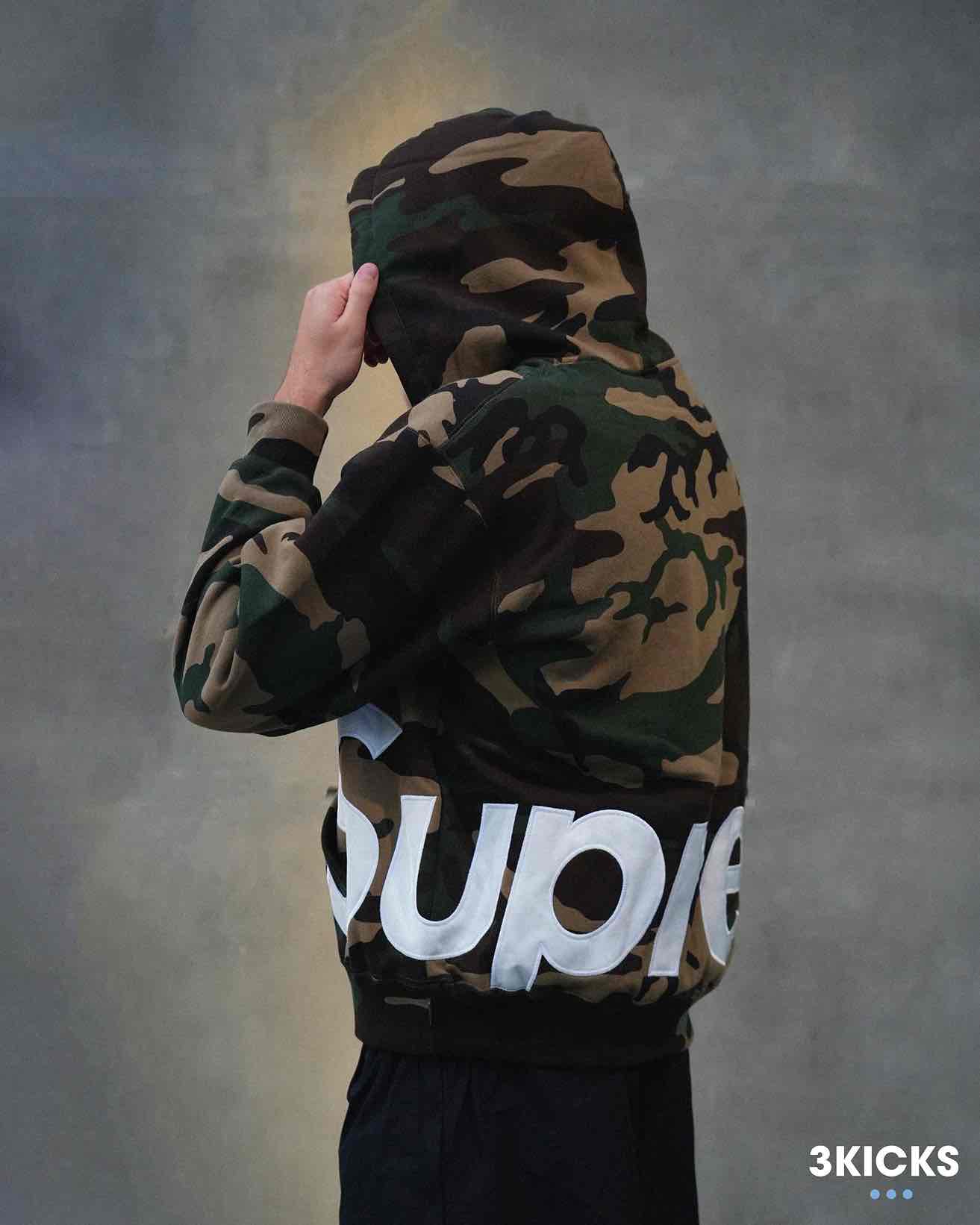 Supreme Big Logo Zip Up Hooded Sweatshirt Wild Camo – 3KICKS