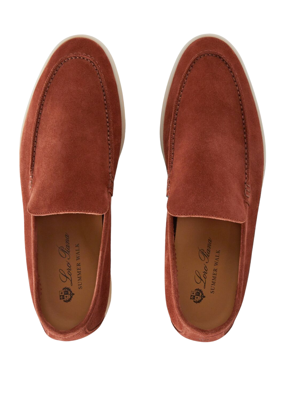 Loro Piana Summer Walk Loafers Suede Rust