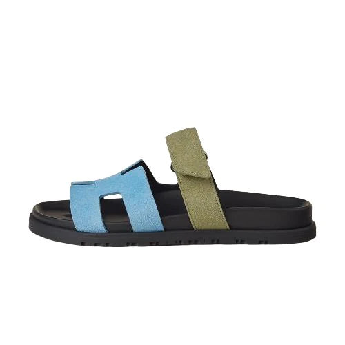 Hermes Chypre Sandal Bleu Cameo / Vert Celadon