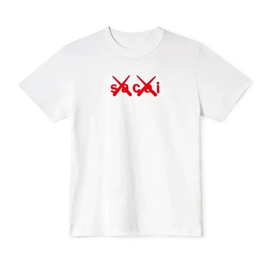 Kaws x Sacai Flock Print T-shirt White/Red