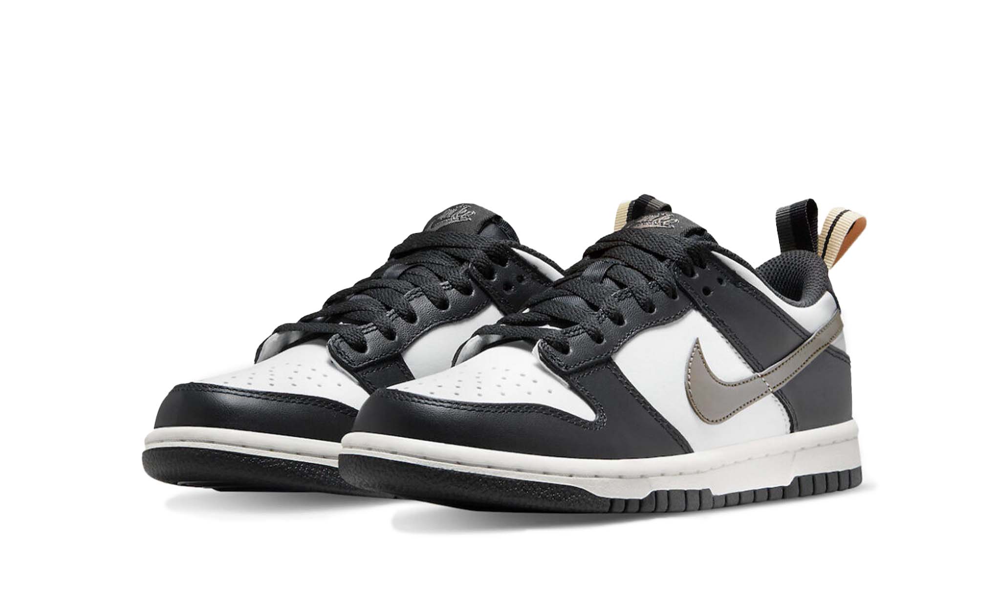 Nike Dunk Low Black White Gold Pull Tabs (PS)