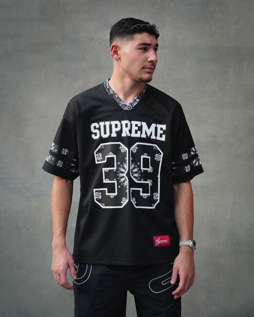 シャツ Supreme Bandana Football Jersey \"Black L Supreme Bandana Football Jersey Black Medium | eBay