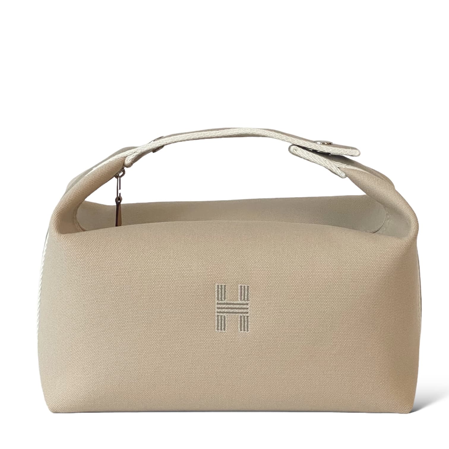 Hermes Bride A Brac H Natte Small Model Case Canvas Beige