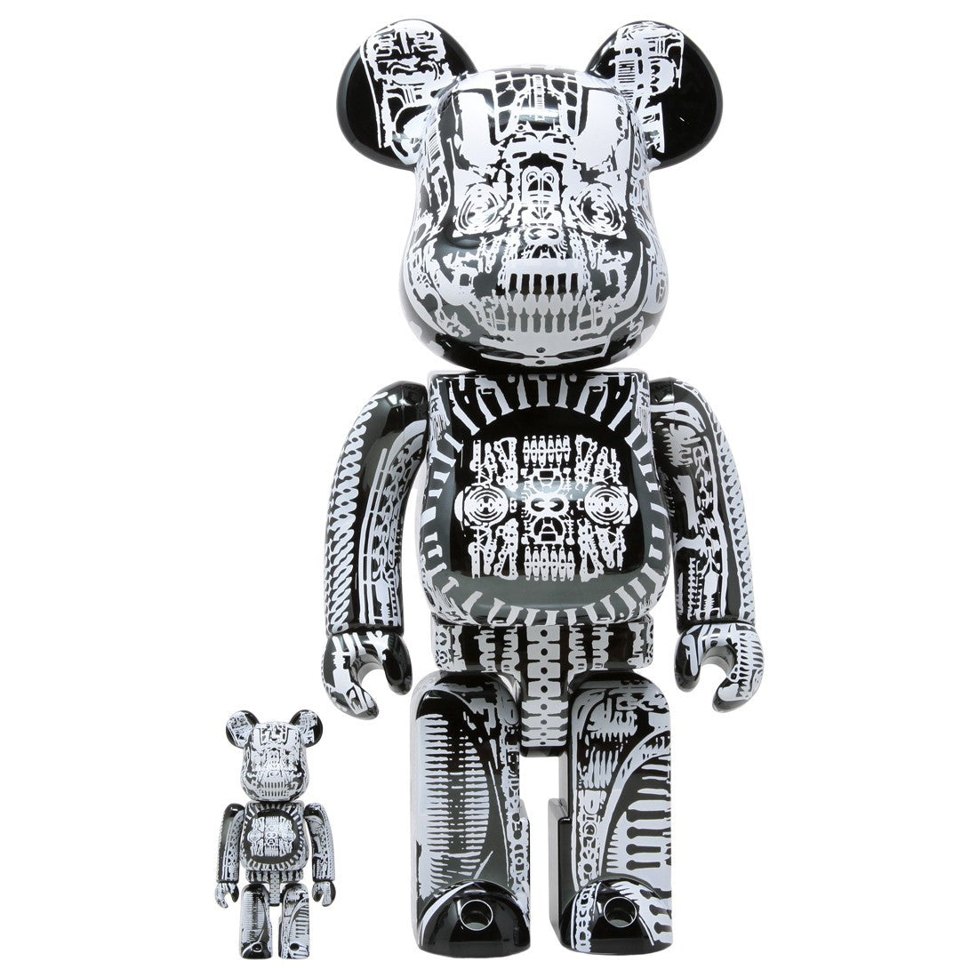 Hr Giger Black Chrome 400% & 100% Bearbrick