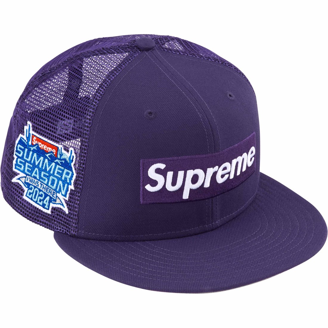 Supreme Box Logo Mesh Back New Era Purple