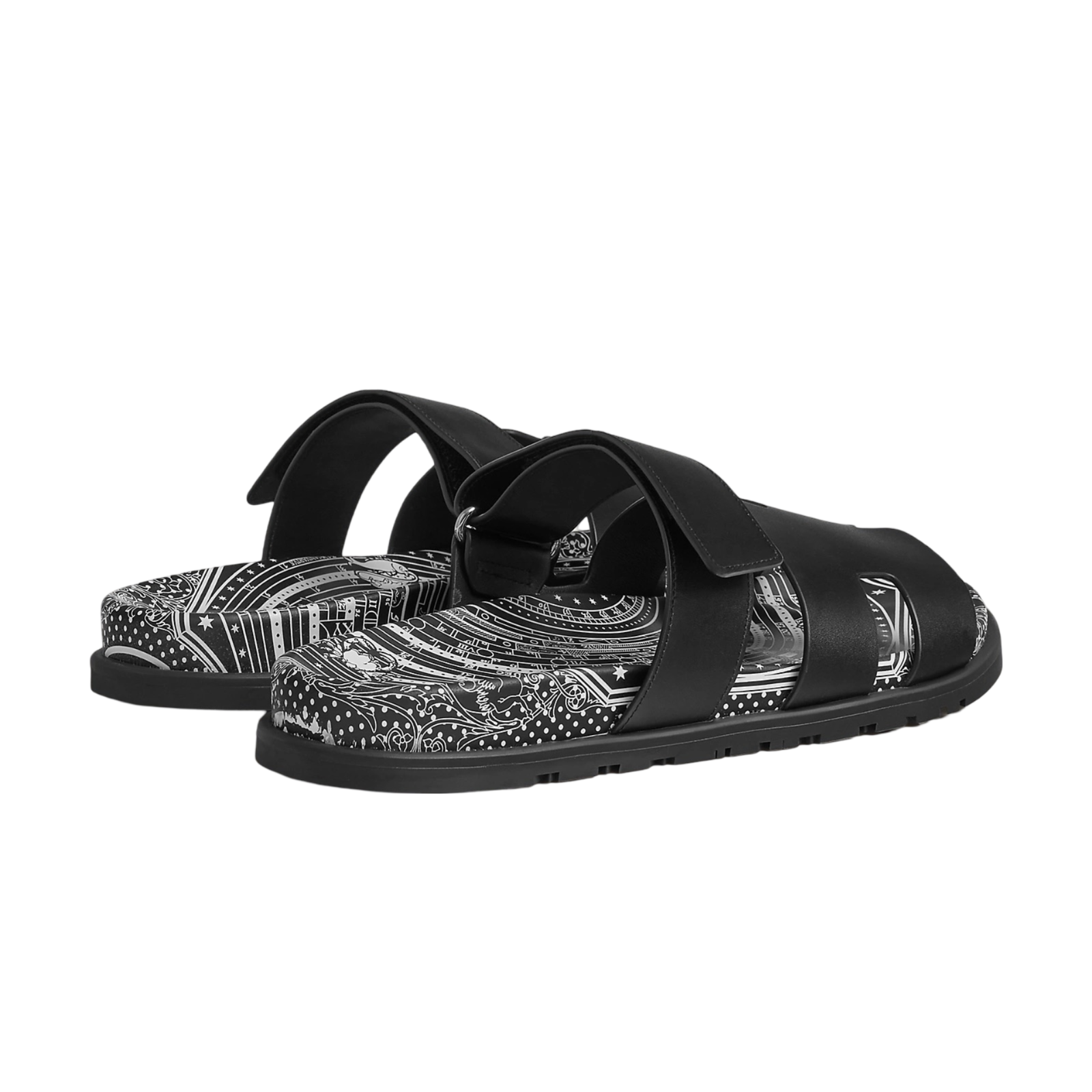 Hermes Chypre Sandals Astrologie Bandana Black