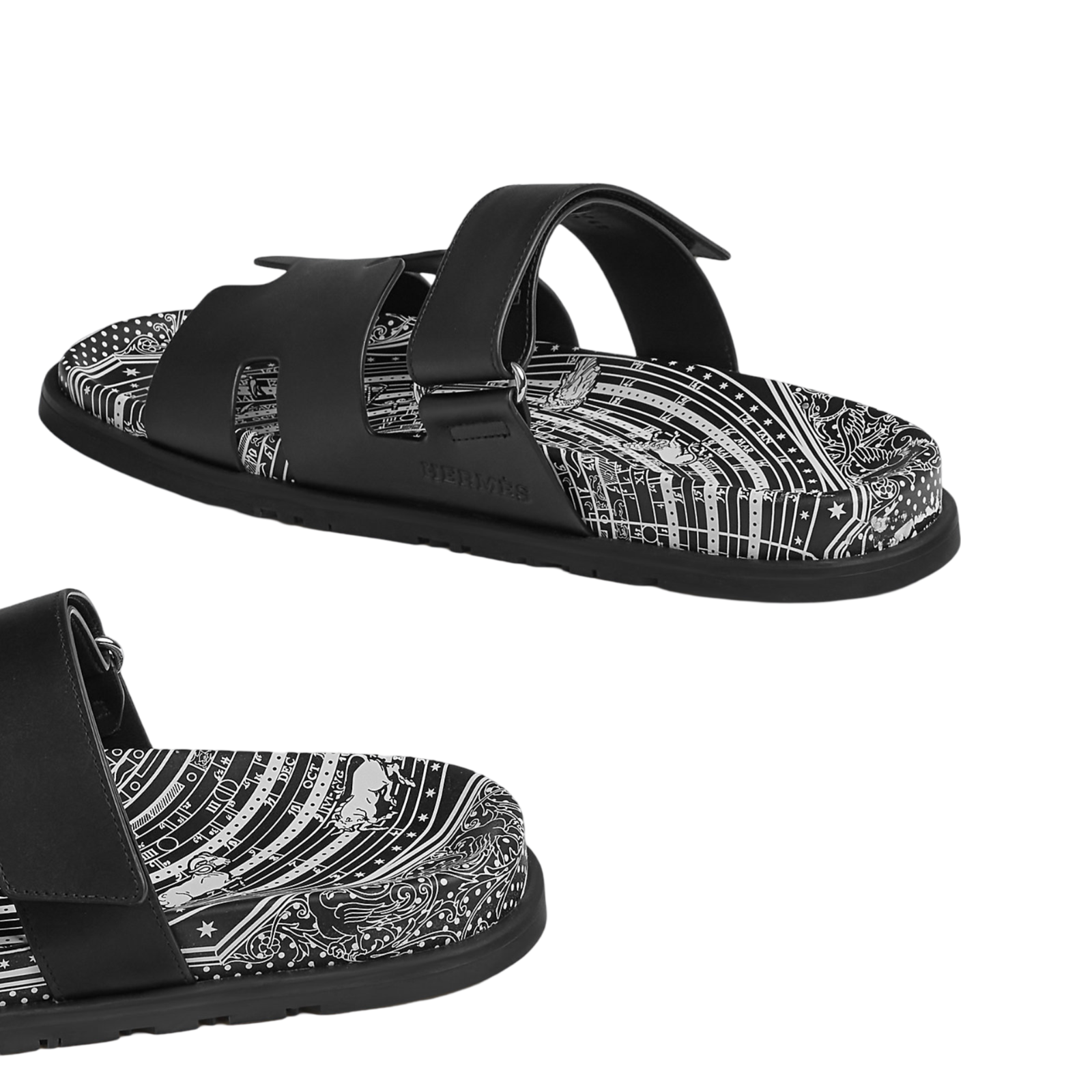 レア!Astrologie Bandanaプリント入りHermesChypreサンダル Hermes Chypre Sandals Astrologie Bandana Black – 3KICKS