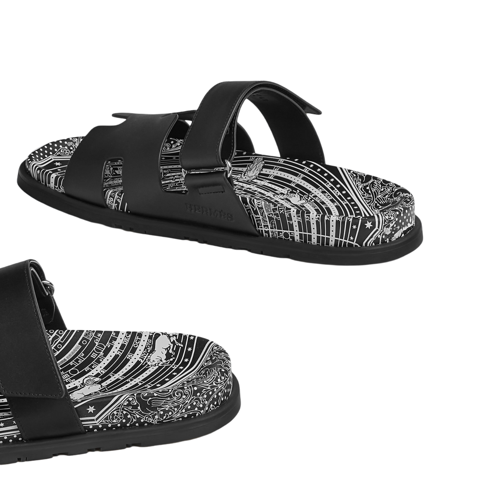 Hermes Chypre Sandals Astrologie Bandana Black