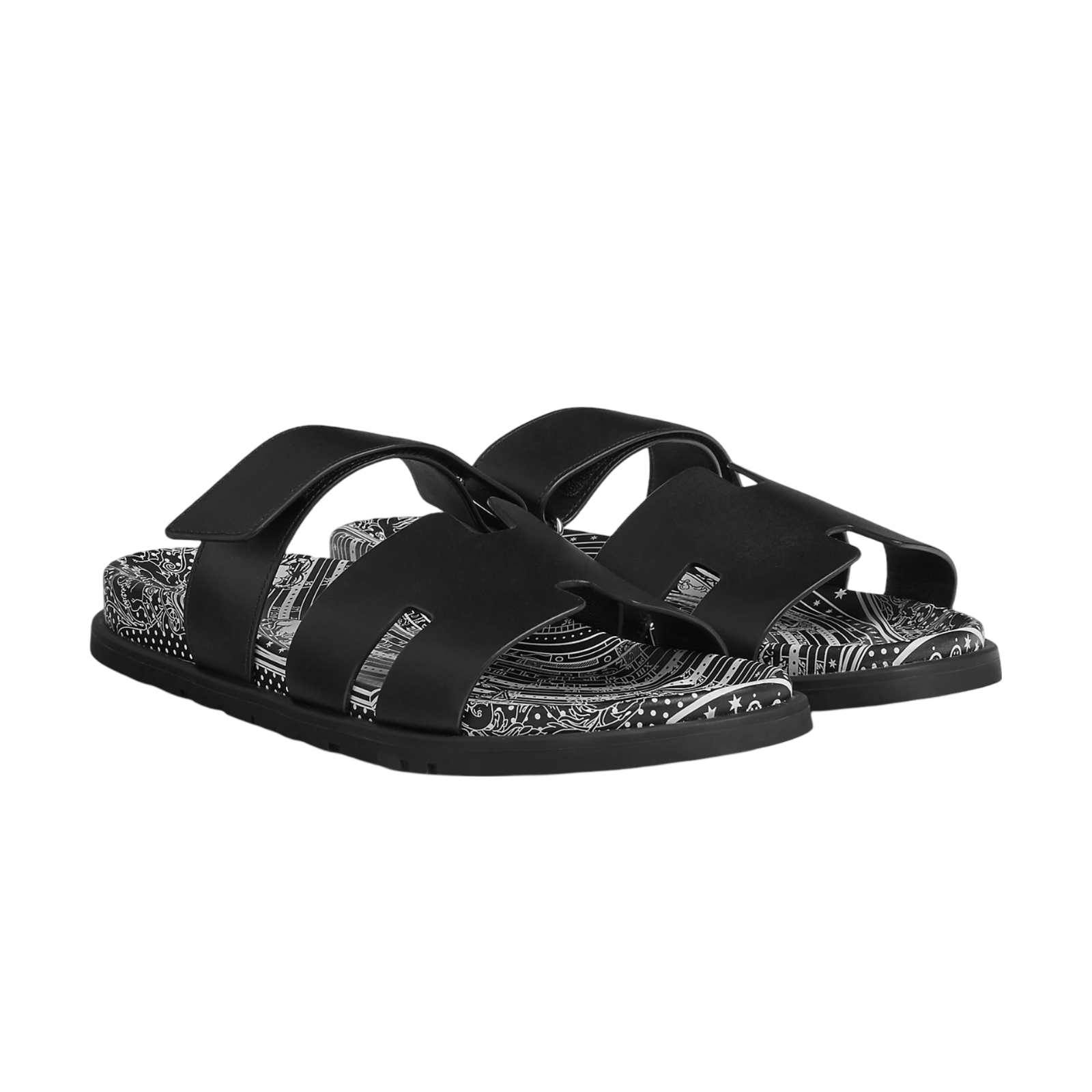 Hermes Chypre Sandals Astrologie Bandana Black