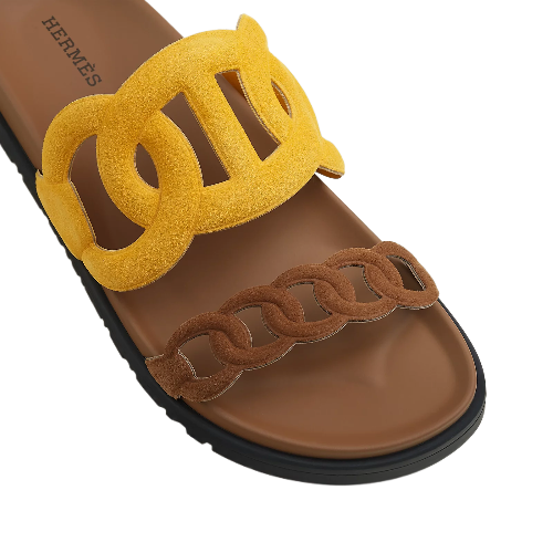 Hermes Extra Sandal Jaune Topaze / Brun Fume – 3KICKS