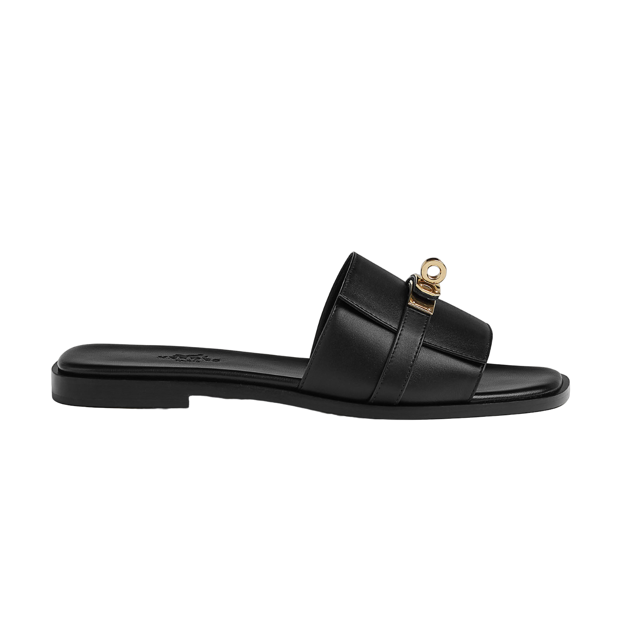 Hermes Giulia sandal Veau Lisse (Black)