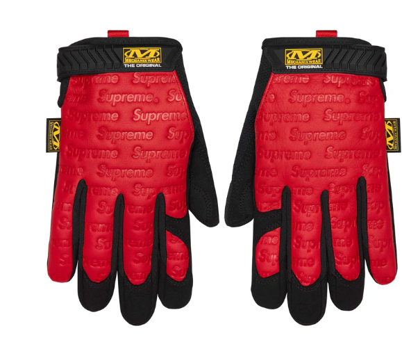 Supreme x Mechanix Leather Work Gloves Red