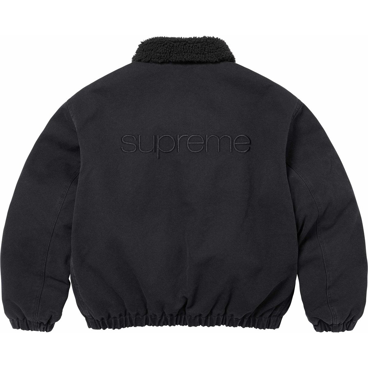 Supreme Faux Shearling Lined Bomber Jacket Black