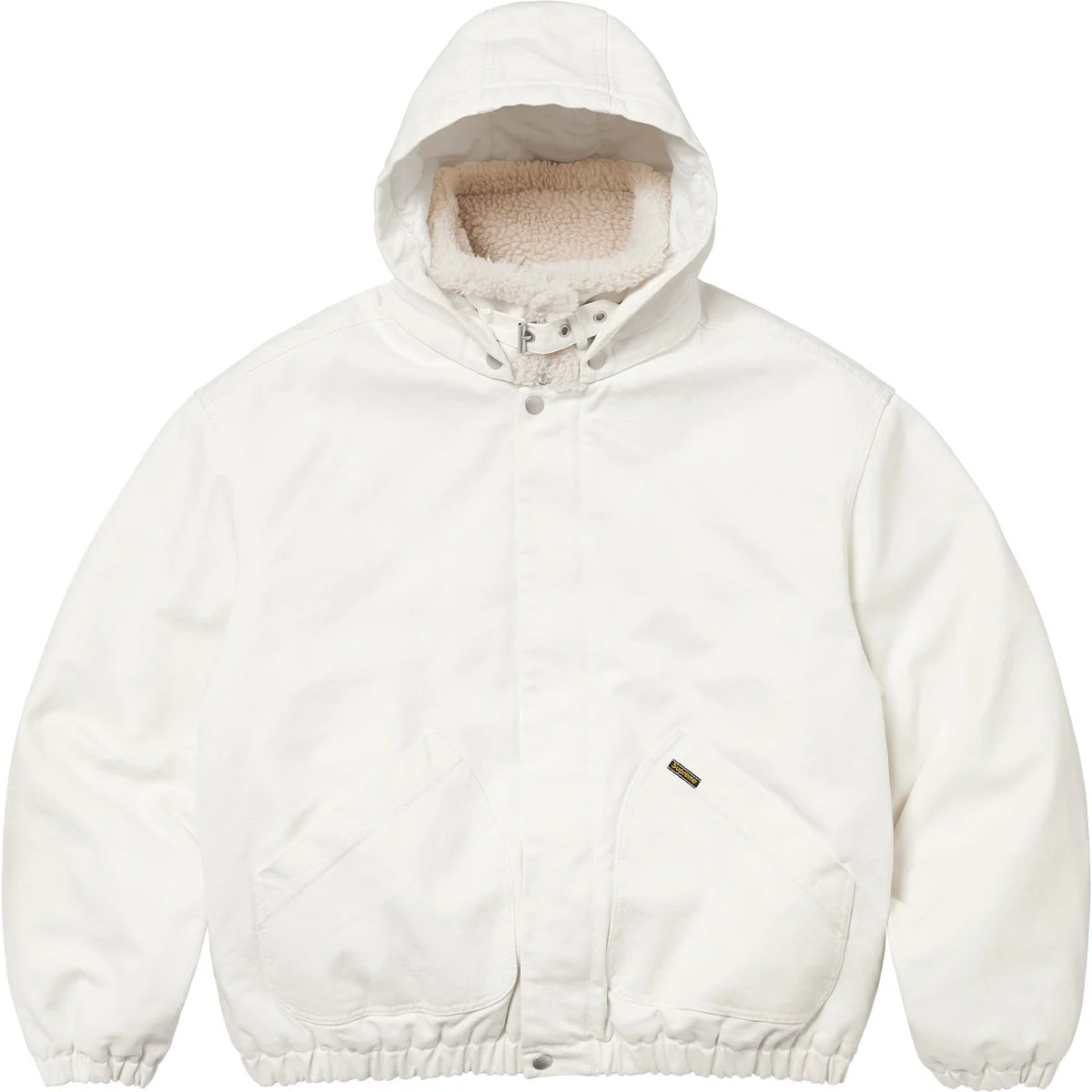 Supreme Faux Shearling Lined Bomber Jacket White