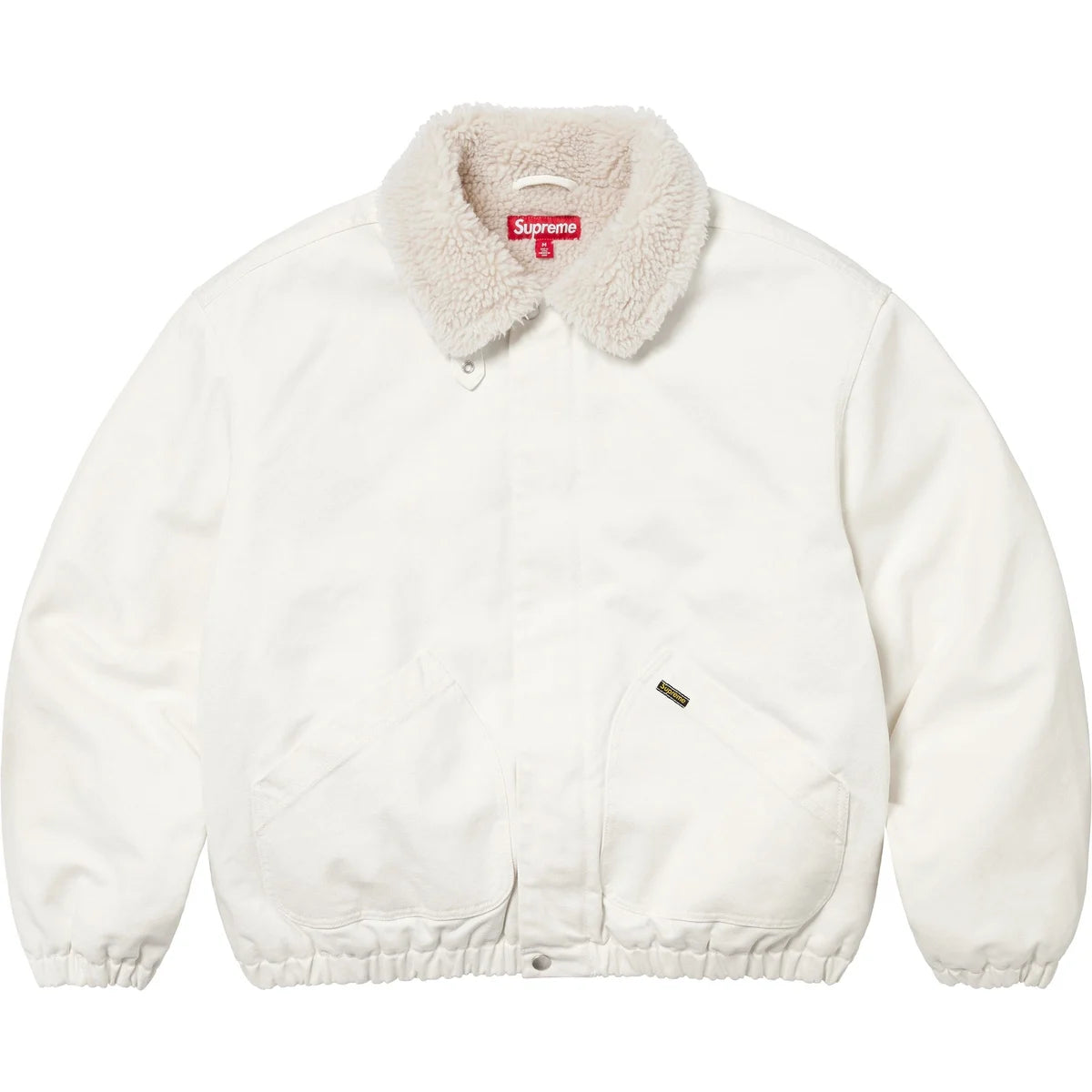 Supreme Faux Shearling Lined Bomber Jacket White