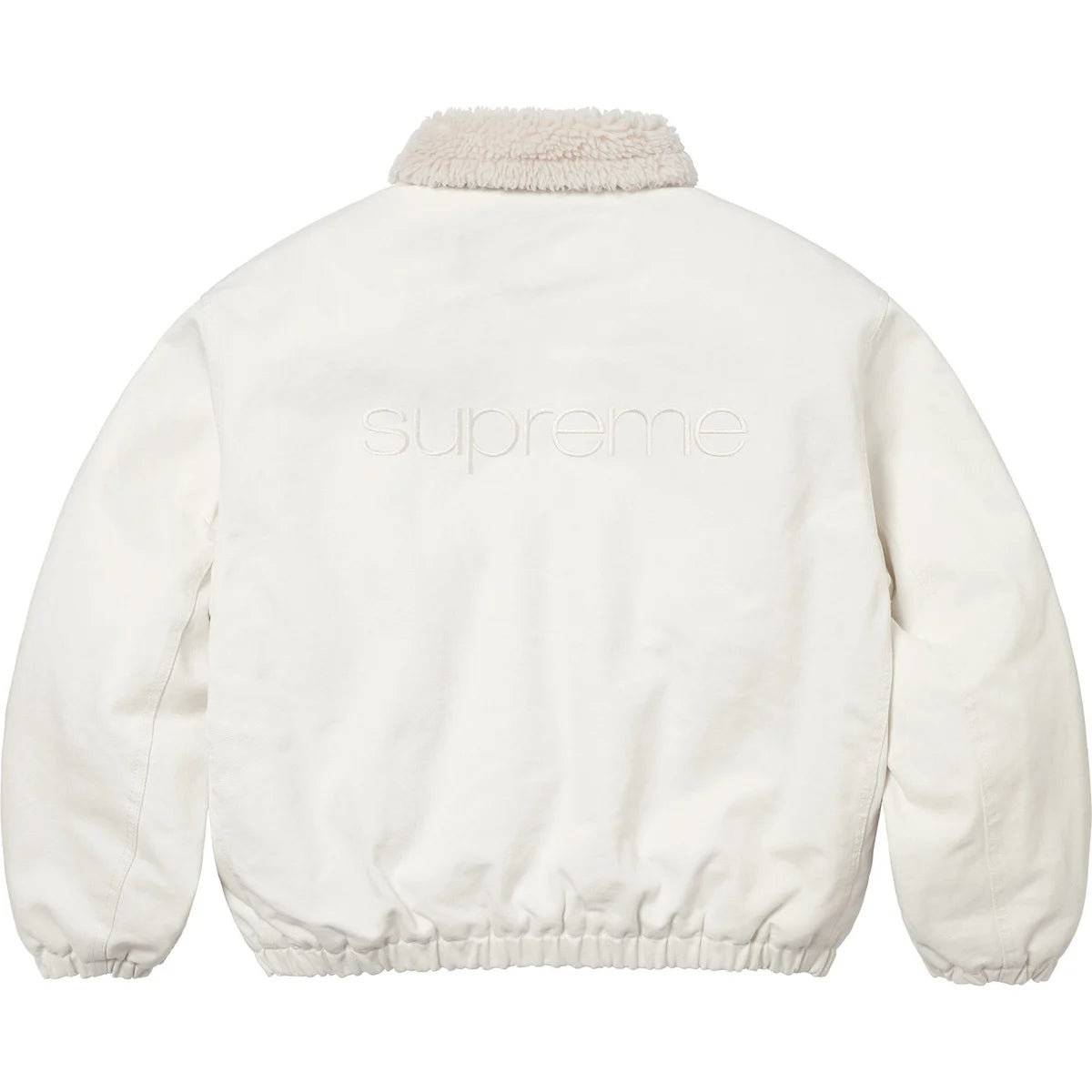 Supreme Faux Shearling Lined Bomber Jacket White