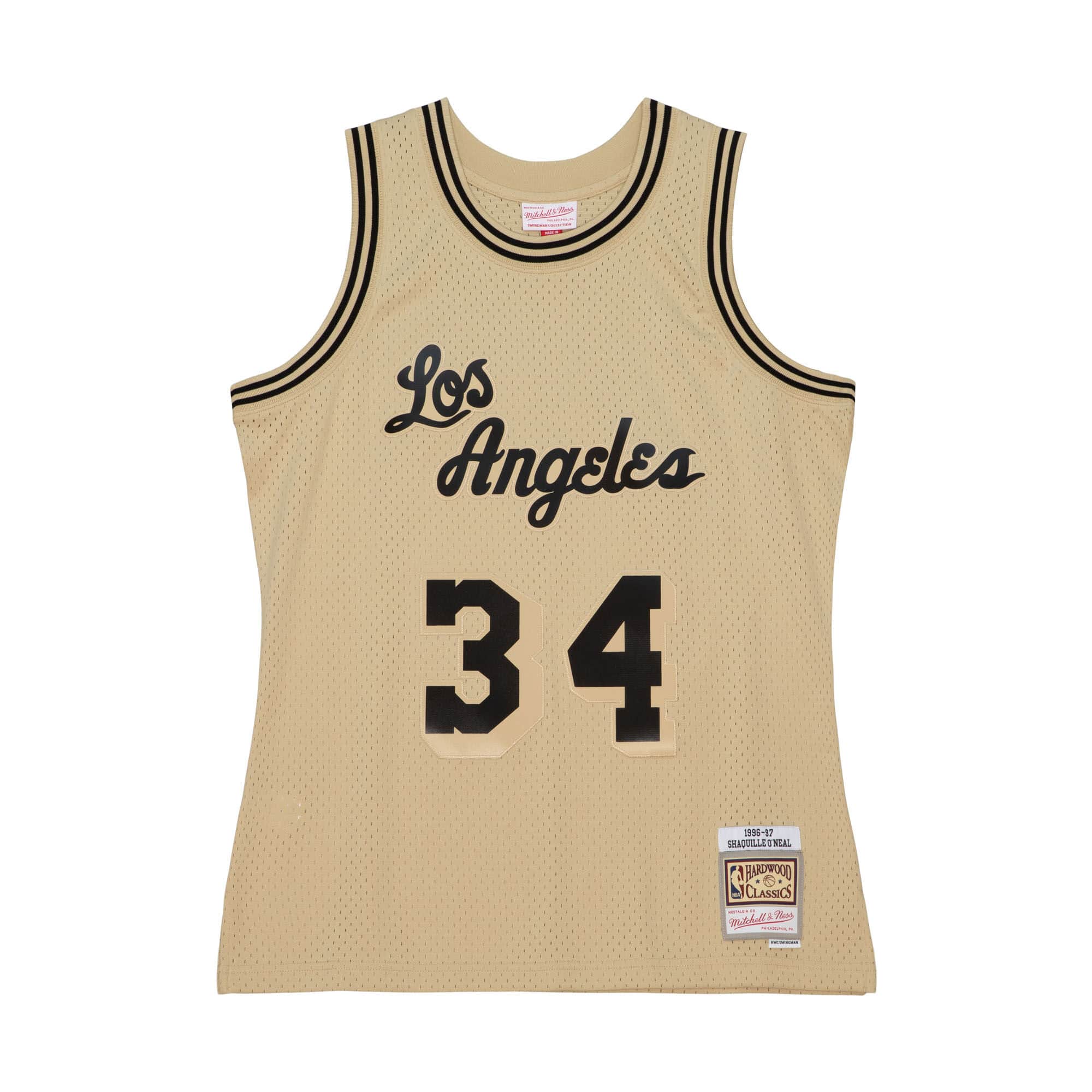 Khaki Black Swingman Shaquille O'Neal Los Angeles Lakers 1996-97 Jersey