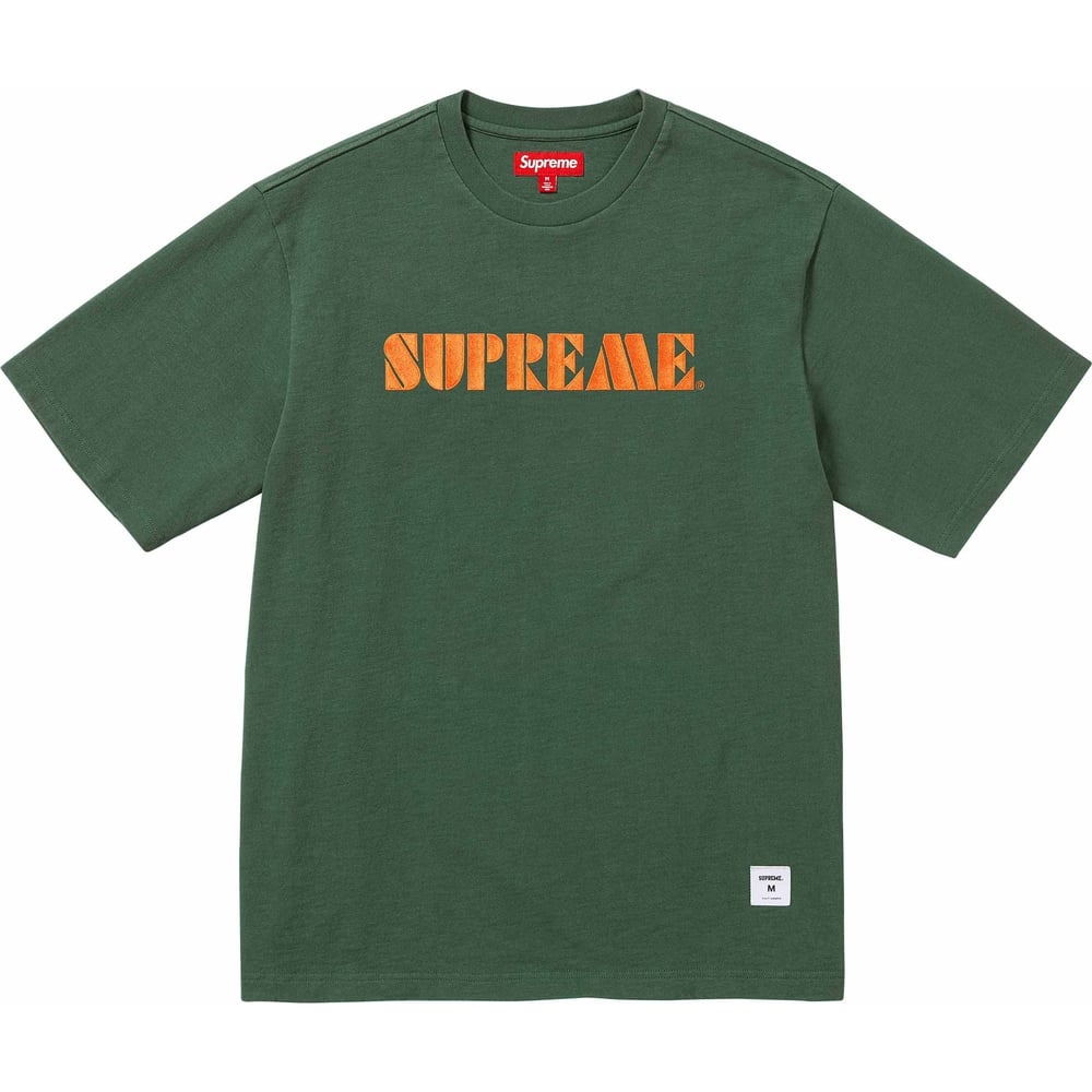 Supreme Stencil Embroidered T shirt Green