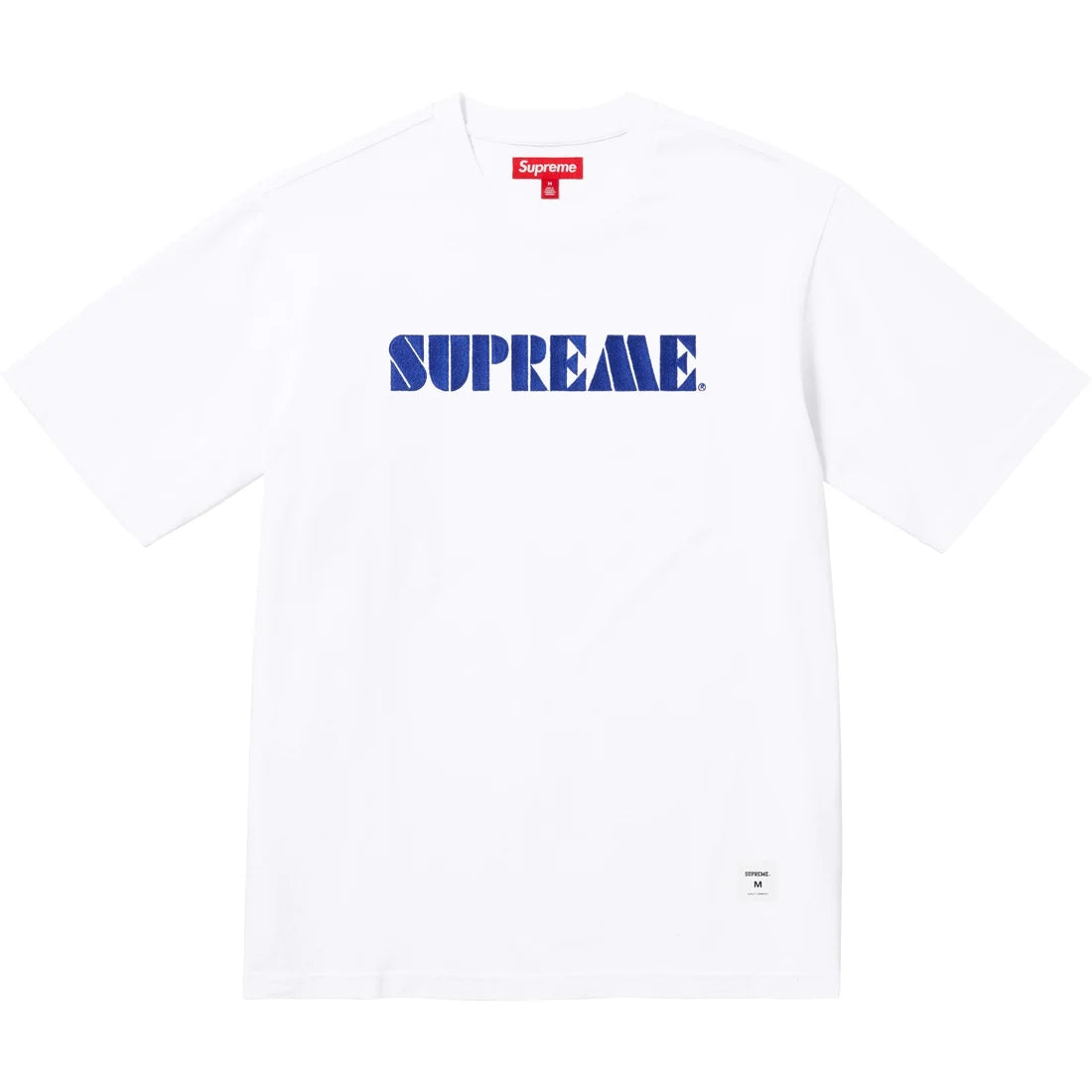 Supreme Stencil Embroidered T shirt White