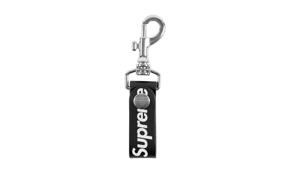 Leather Keychain Supreme Webbing Keychain Red Keychain