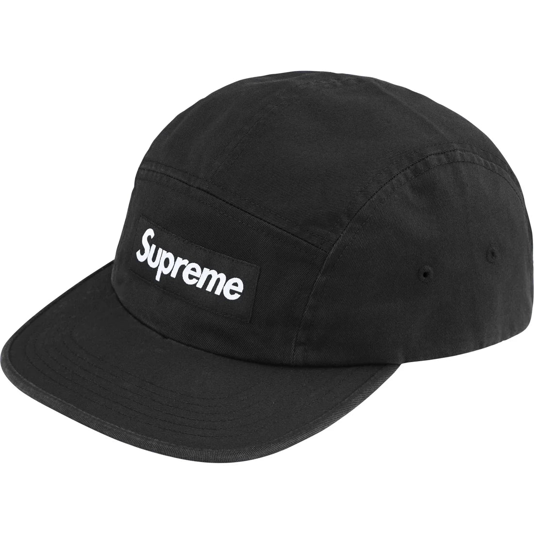 Supreme Washed Chino Twill Camp Cap Black