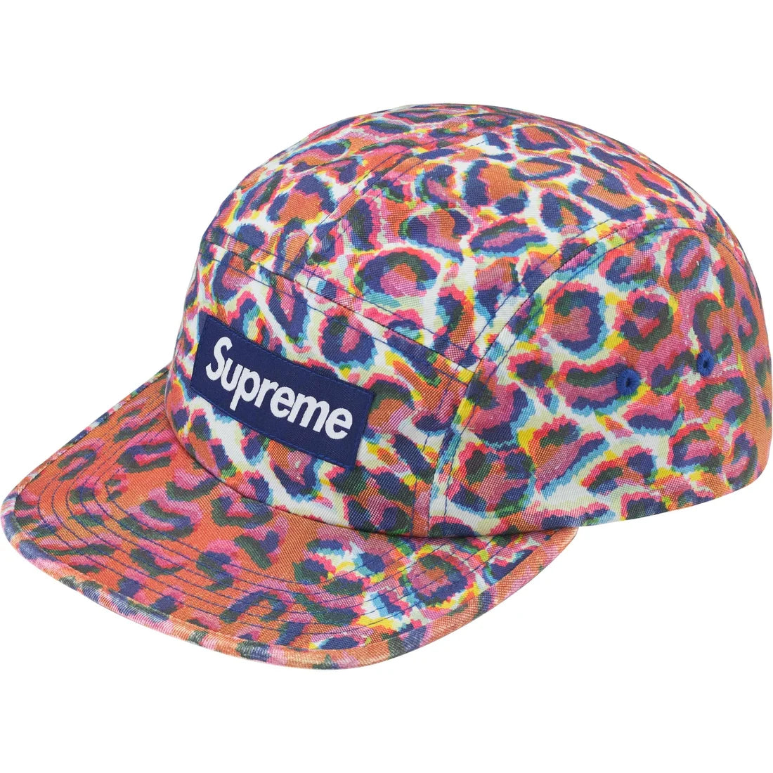 Supreme Washed Chino Twill Camp Cap White Leopard