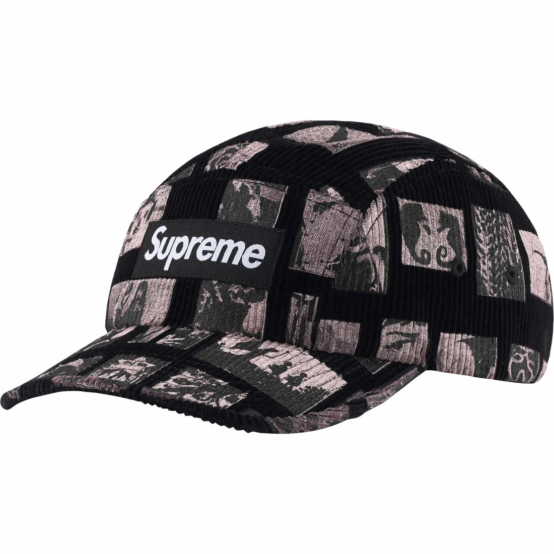 Supreme black hotsell corduroy camp cap