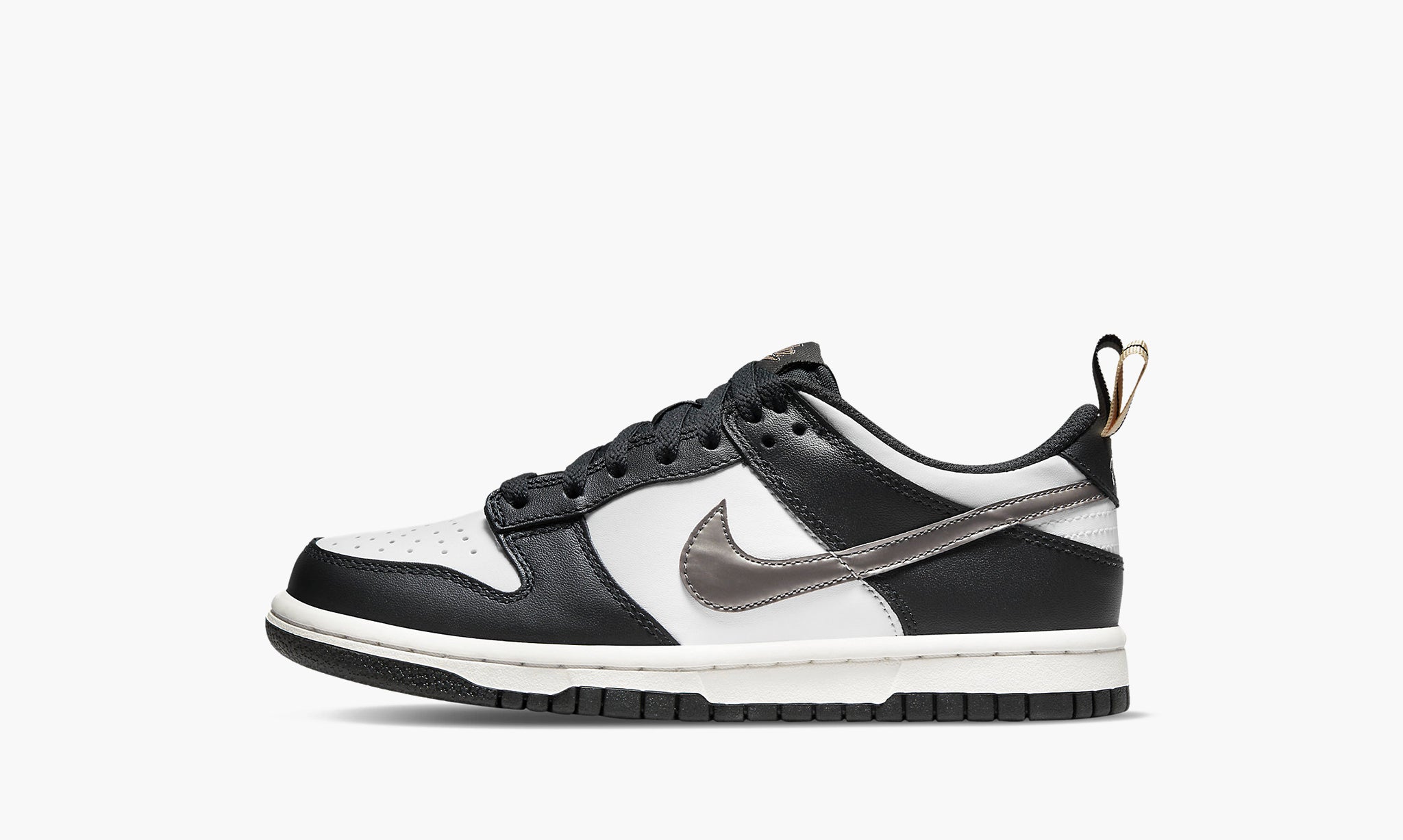 Nike Dunk Low Black White Gold Pull Tabs (PS)