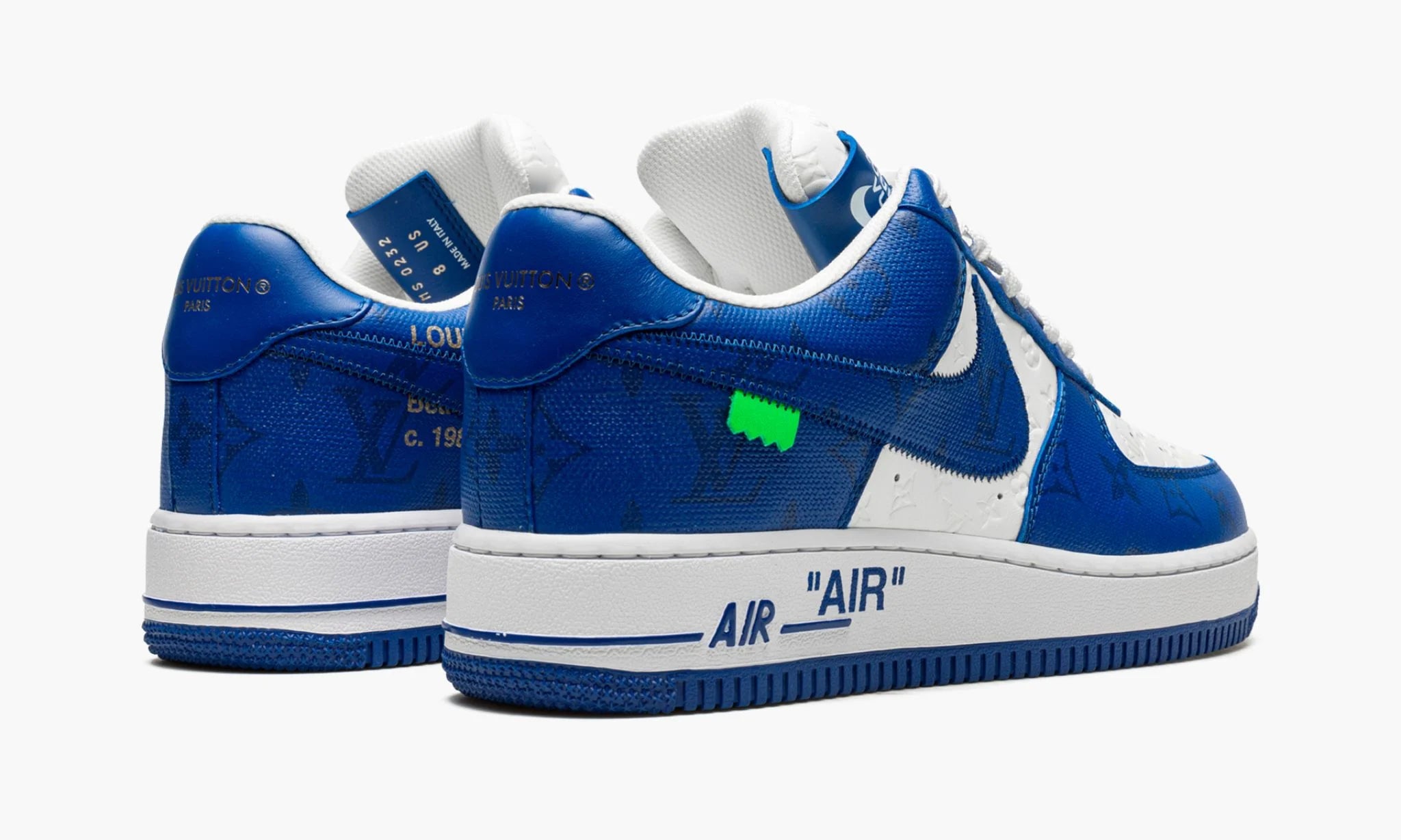 Louis Vuitton Nike Sneakers Air Force 1 Mens 8 Virgil Abloh Blue