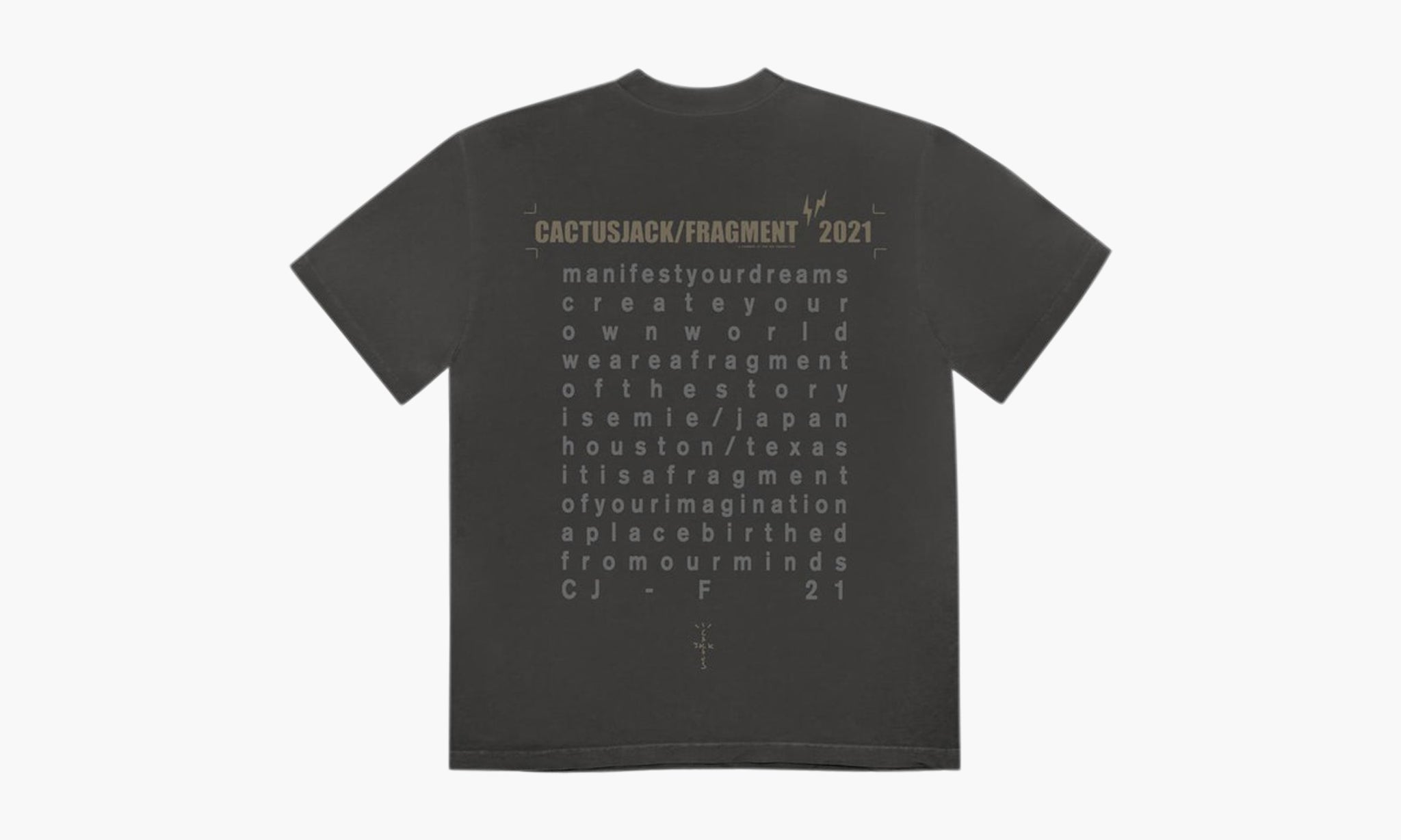 Travis Scott Cactus Jack For Fragment Create T-shirt Washed Black